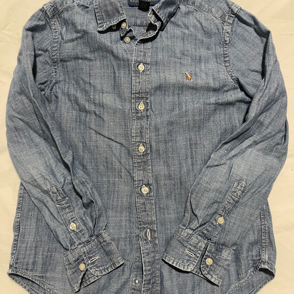 Boys Ralph Lauren Blue Denim Buttondown Shirt